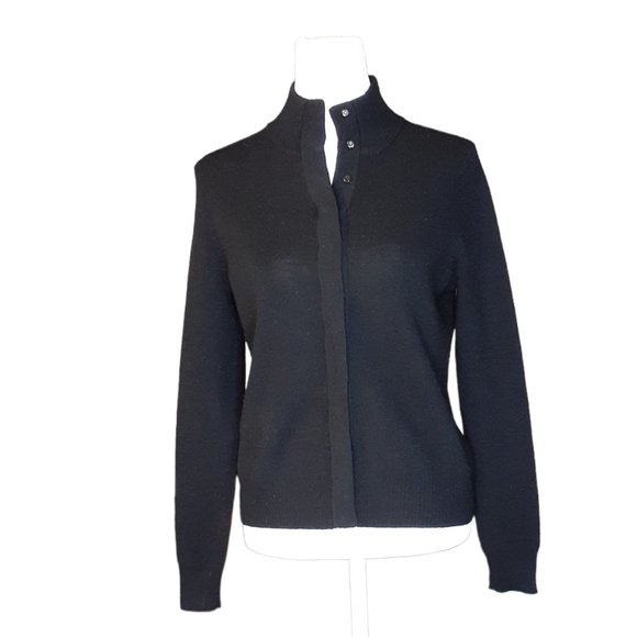 Mercer and Madison Black Merino Wool, Cardigan sweater. Size PM - Picture 2 of 5